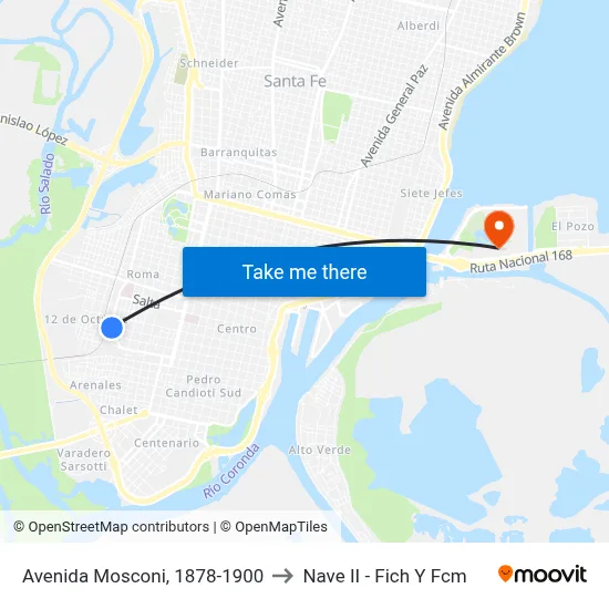 Avenida Mosconi, 1878-1900 to Nave II - Fich Y Fcm map