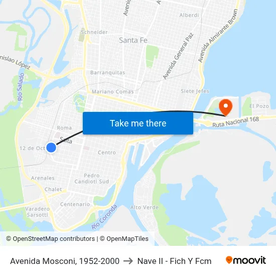 Avenida Mosconi, 1952-2000 to Nave II - Fich Y Fcm map