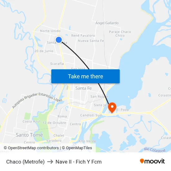 Chaco (Metrofe) to Nave II - Fich Y Fcm map