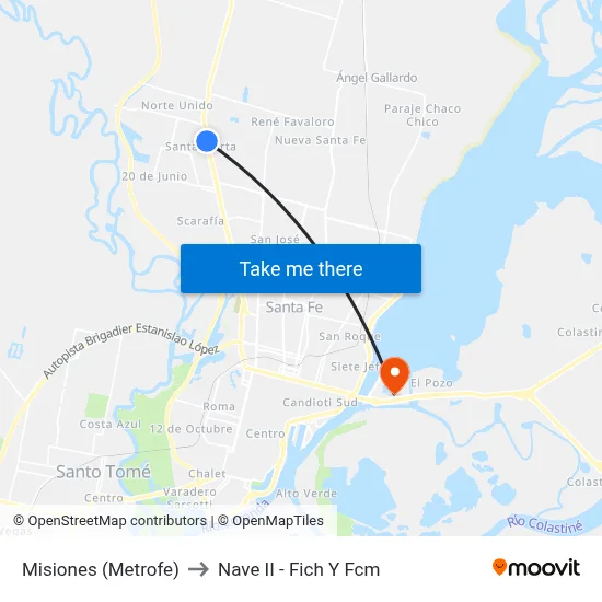 Misiones (Metrofe) to Nave II - Fich Y Fcm map