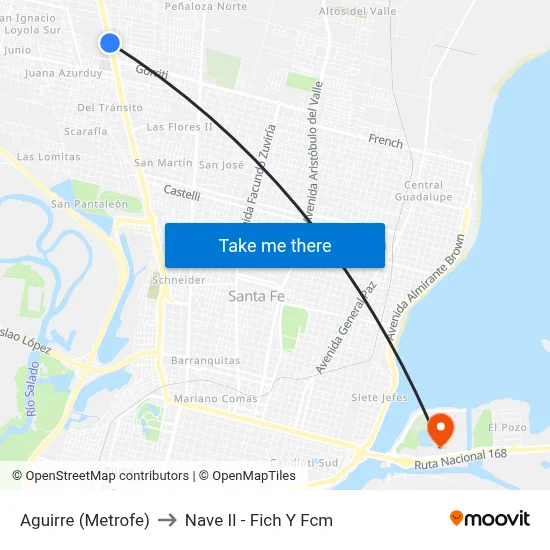 Aguirre (Metrofe) to Nave II - Fich Y Fcm map