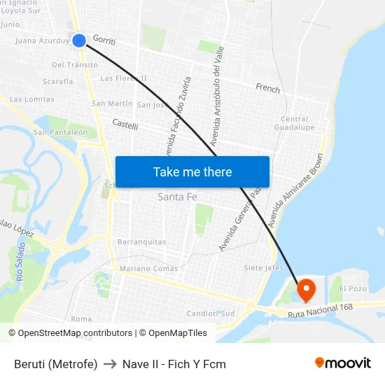 Beruti (Metrofe) to Nave II - Fich Y Fcm map