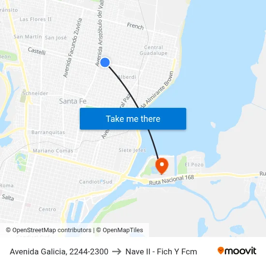 Avenida Galicia, 2244-2300 to Nave II - Fich Y Fcm map