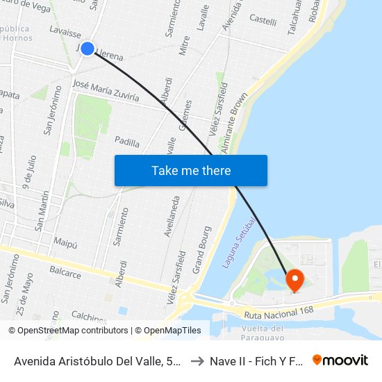 Avenida Aristóbulo Del Valle, 5896 to Nave II - Fich Y Fcm map