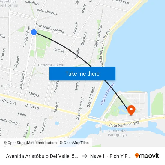 Avenida Aristóbulo Del Valle, 5290 to Nave II - Fich Y Fcm map