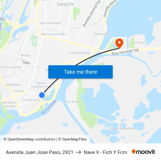 Avenida Juan José Paso, 2921 to Nave II - Fich Y Fcm map