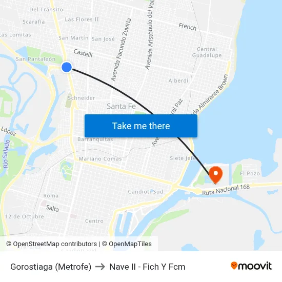 Gorostiaga (Metrofe) to Nave II - Fich Y Fcm map