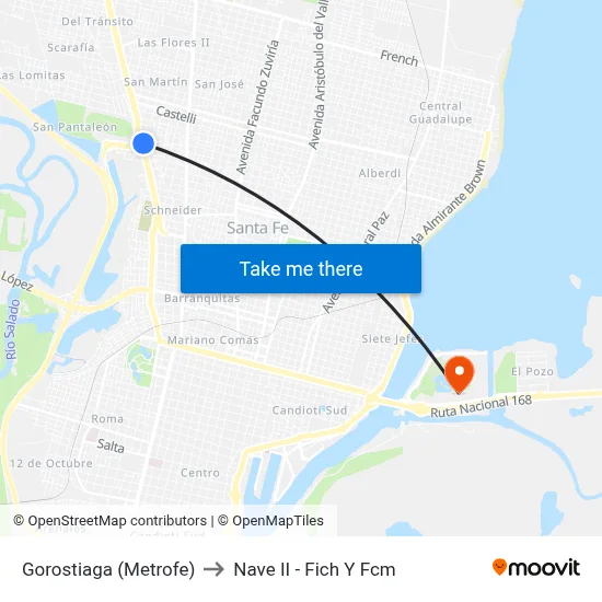 Gorostiaga (Metrofe) to Nave II - Fich Y Fcm map