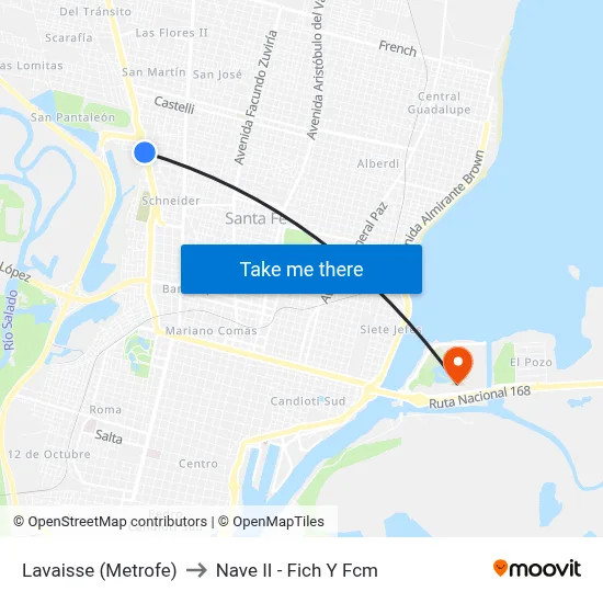 Lavaisse (Metrofe) to Nave II - Fich Y Fcm map