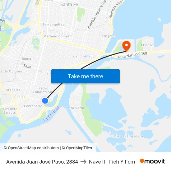 Avenida Juan José Paso, 2884 to Nave II - Fich Y Fcm map