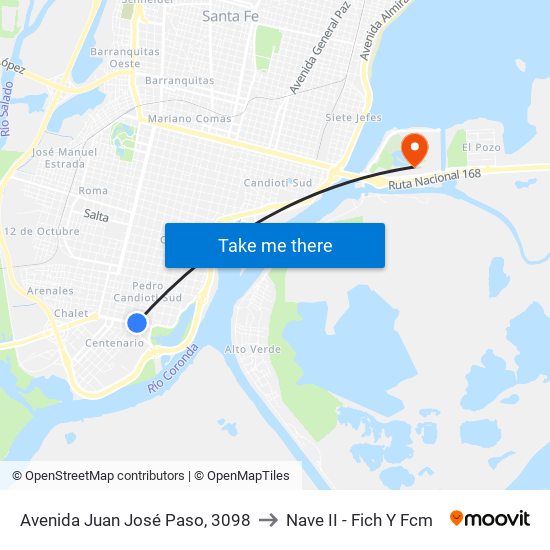 Avenida Juan José Paso, 3098 to Nave II - Fich Y Fcm map