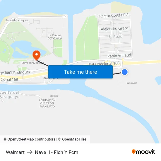 Walmart to Nave II - Fich Y Fcm map