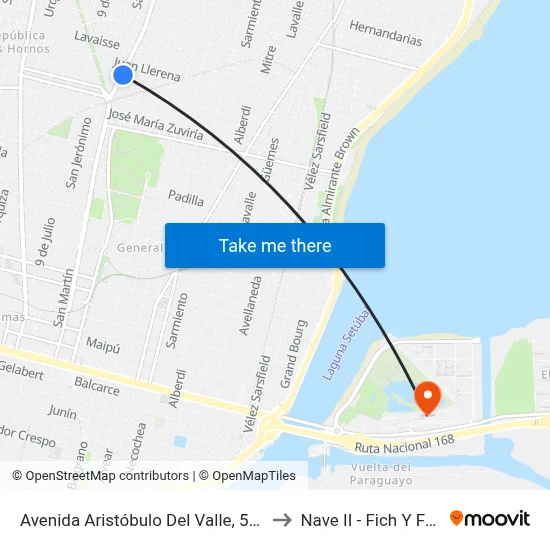 Avenida Aristóbulo Del Valle, 5798 to Nave II - Fich Y Fcm map
