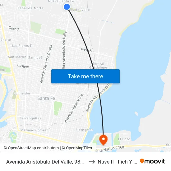 Avenida Aristóbulo Del Valle, 9869-9925 to Nave II - Fich Y Fcm map