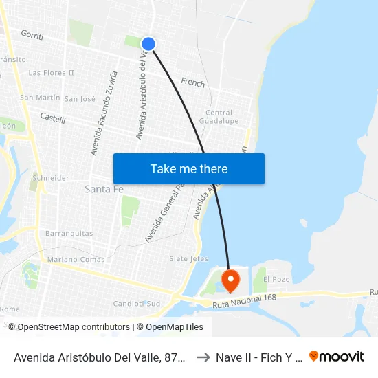Avenida Aristóbulo Del Valle, 8702-8800 to Nave II - Fich Y Fcm map