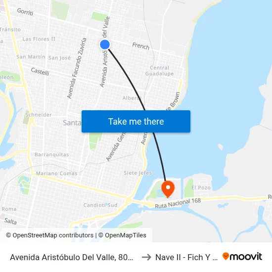 Avenida Aristóbulo Del Valle, 8001-8051 to Nave II - Fich Y Fcm map