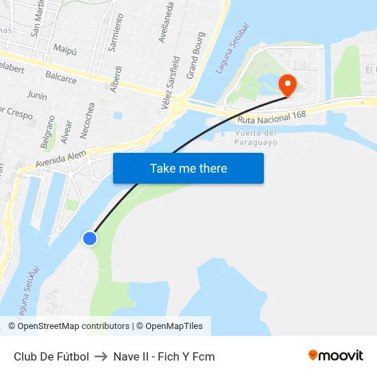 Club De Fútbol to Nave II - Fich Y Fcm map