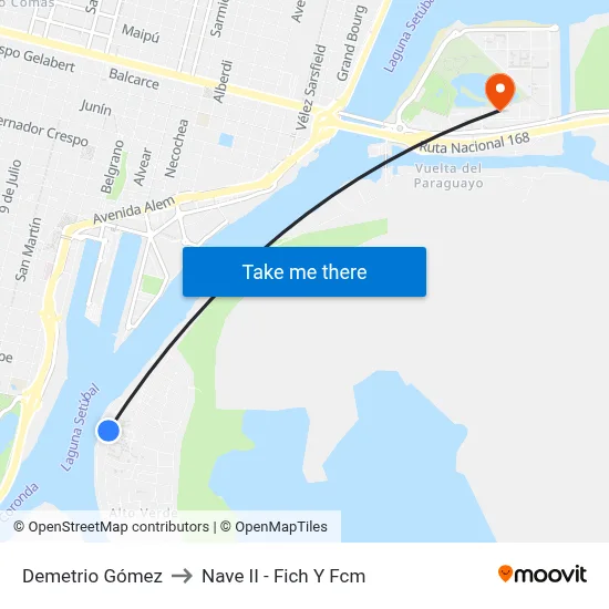 Demetrio Gómez to Nave II - Fich Y Fcm map