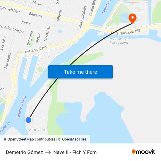 Demetrio Gómez to Nave II - Fich Y Fcm map