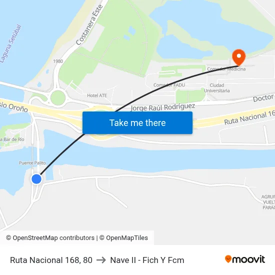 Ruta Nacional 168, 80 to Nave II - Fich Y Fcm map