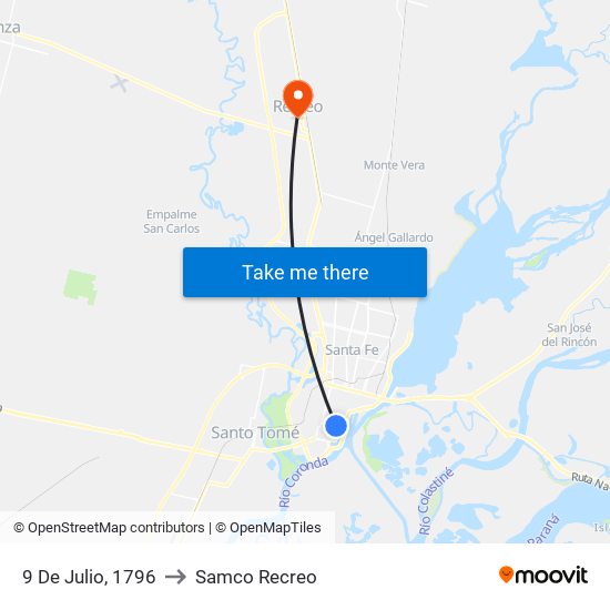 9 De Julio, 1796 to Samco Recreo map