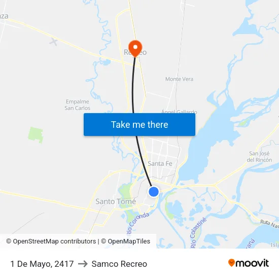 1 De Mayo, 2417 to Samco Recreo map
