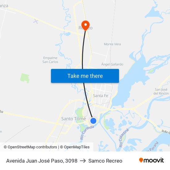 Avenida Juan José Paso, 3098 to Samco Recreo map