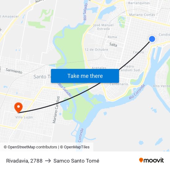 Rivadavia, 2788 to Samco Santo Tomé map