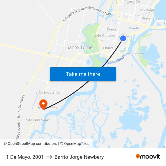 1 De Mayo, 2001 to Barrio Jorge Newbery map