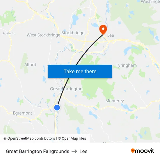 Great Barrington Fairgrounds to Lee map