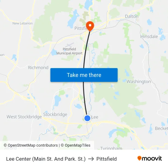Lee Center (Main St. And Park. St.) to Pittsfield map