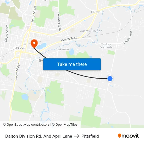 Dalton Division Rd. And April Lane to Pittsfield map