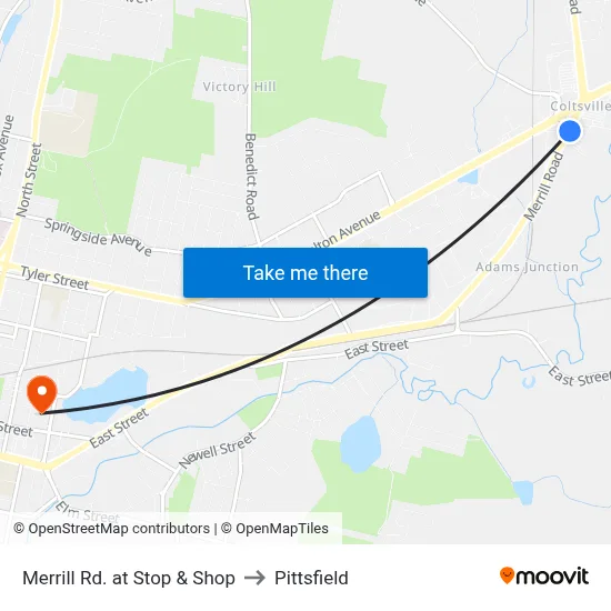 Merrill Rd. at Stop & Shop to Pittsfield map