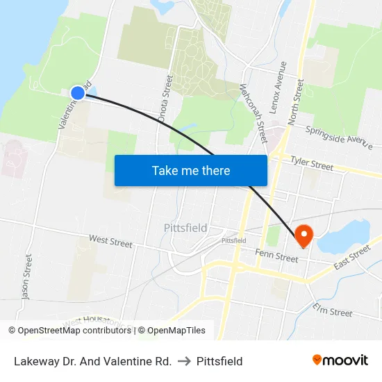 Lakeway Dr. And Valentine Rd. to Pittsfield map