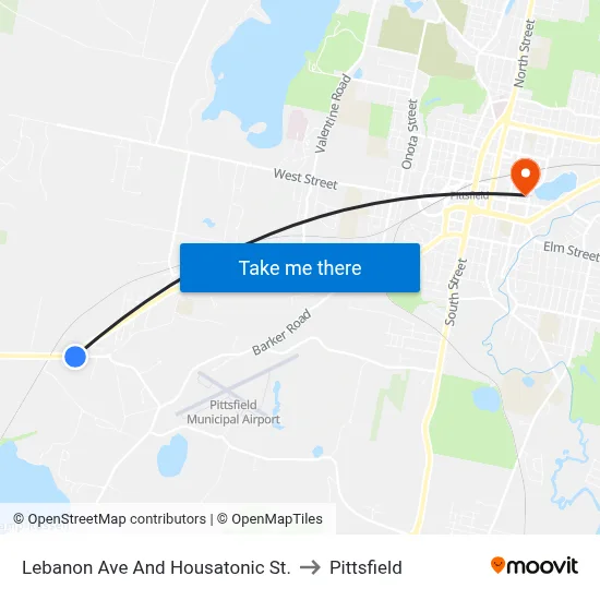 Lebanon Ave And Housatonic St. to Pittsfield map