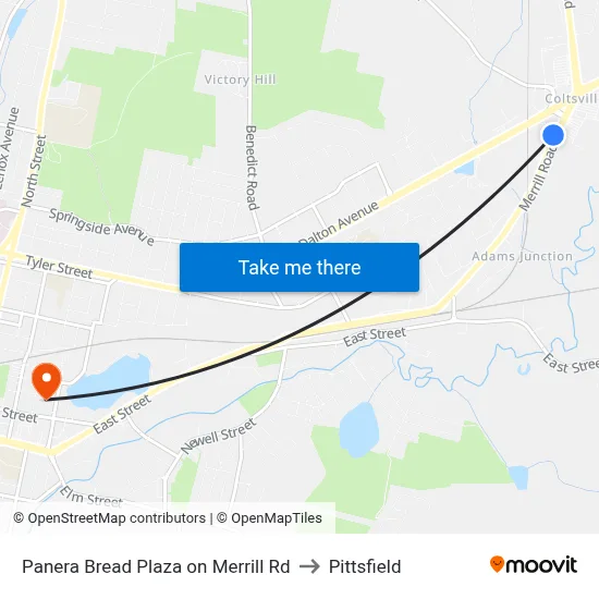 Panera Bread Plaza on Merrill Rd to Pittsfield map