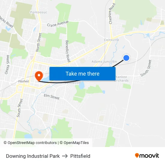 Downing Industrial Park to Pittsfield map