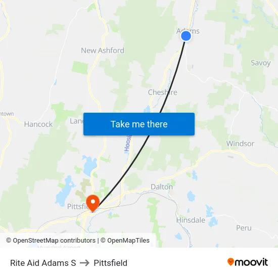 Rite Aid Adams S to Pittsfield map