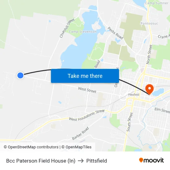 Bcc Paterson Field House (In) to Pittsfield map