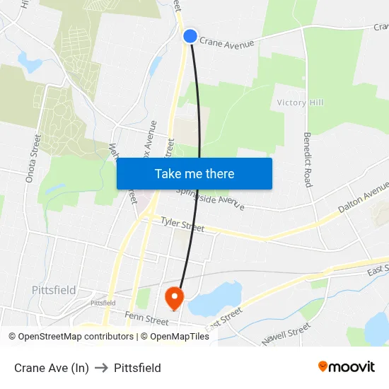 Crane Ave (In) to Pittsfield map