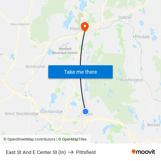 East St And E Center St (In) to Pittsfield map