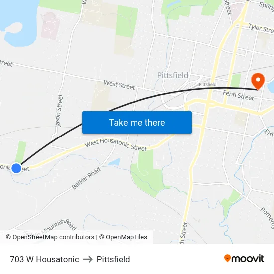 703 W Housatonic to Pittsfield map