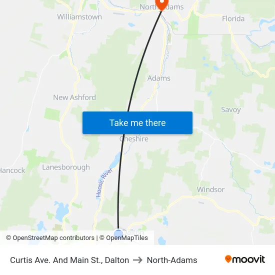 Curtis Ave. And Main St., Dalton to North-Adams map