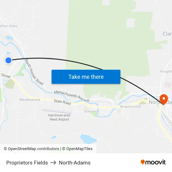 Proprietors Fields to North-Adams map