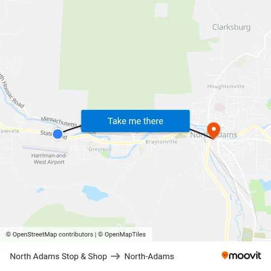 North Adams Stop & Shop to North-Adams map