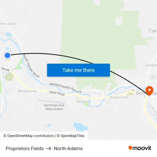 Proprietors Fields to North-Adams map