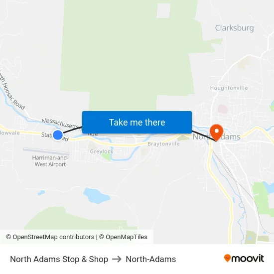 North Adams Stop & Shop to North-Adams map
