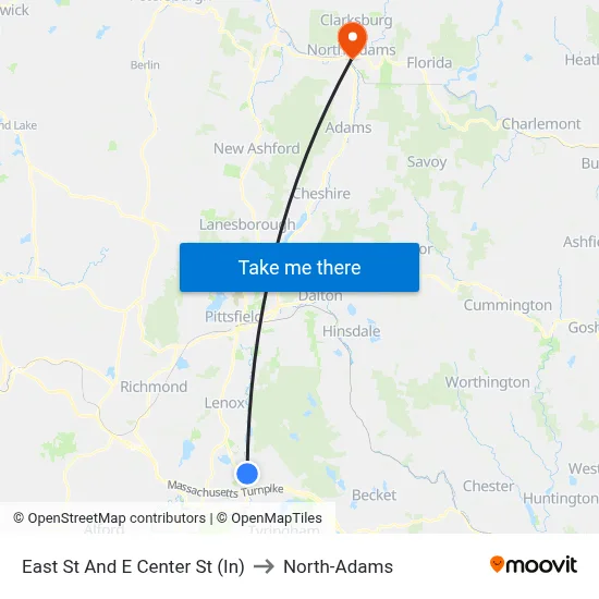 East St And E Center St (In) to North-Adams map