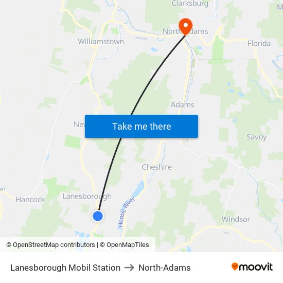 Lanesborough Mobil Station to North-Adams map