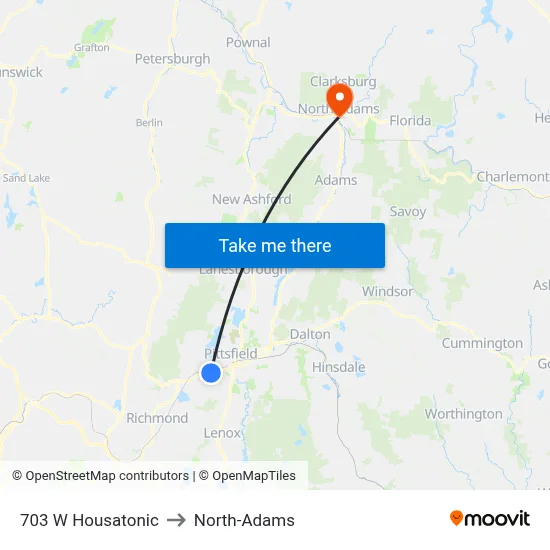 703 W Housatonic to North-Adams map